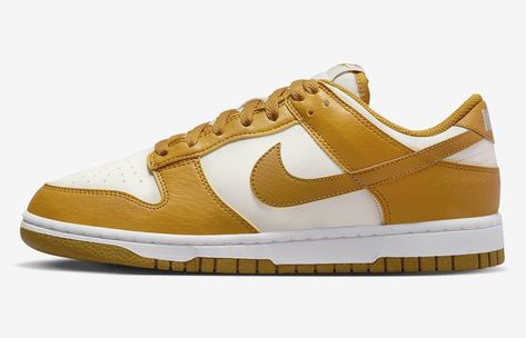 Nike Dunk Low Next Nature, Golden Tan, Nike Fashion, Nike Dunk Low, Nike Cortez Sneaker, Dunk Low, Nike Dunk, Nike Dunks, Athletic Shoes