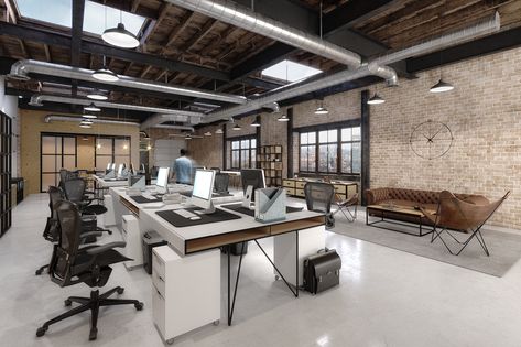 LOFT OFFICE SPACE on Behance Loft Office Space, Loft Office Ideas, Loft Office Design, Warehouse Office Space, Warehouse Office Design, Industrial Interior Office, Industrial Office Space, Warehouse Office, Industrial Office Design