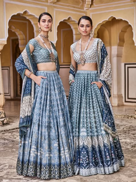 Photo of Anita dongre indigo lehenga with pockets Bridesmaid Outfits, Eastern Fashion, Printed Lehenga, Nikkah Dress, Lehnga Dress, Traditional Indian Dress, Anita Dongre, Traditional Indian Outfits, Indian Lehenga