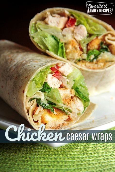 These Chicken Caesar Wraps are excellent tasting and very filling! It is like a delicious Caesar salad all wrapped up and ready to take on the go. #chickencaesarwrap #chicken #caesar #wrap #chickenwrap #chickencaesar #FavoriteFamilyRecipes #favfamilyrecipes #FavoriteRecipes #FamilyRecipes #recipes #recipe #food #cooking #HomeMade #RecipeIdeas via @favfamilyrecipz Caesar Salad Wrap, Caesar Wrap, Chicken Caesar Wrap, Chicken Caesar, Tasty Chicken, Salad Wraps, Healthy Lunchbox, Carbohydrate Diet, Low Carbohydrate Diet