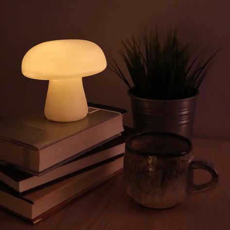 Check out these mood setting Mushroom Lights that are sure to make a good setting for a chill Friday night!🍄 : : #mushroom #lights #mushroomdecor #moodlighting Guys Room Aesthetic, Room Ideas For Men Bedroom, Mushroom Light, Porcelain Light, Cozy Desk, Large Mushroom, Mushroom Lights, Aesthetic Room Ideas, Man Room