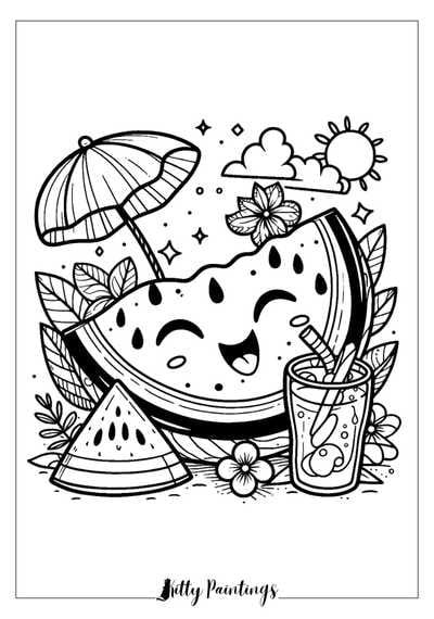 28 Watermelon Coloring Pages - Cute Printable Images (Free PDF) Watermelon Coloring Page, Watermelon Coloring, Watermelon Printable, Free Printable Images, Watermelon Pictures, Watermelon Images, Watermelon Drawing, Pumpkin Images, Cute Watermelon