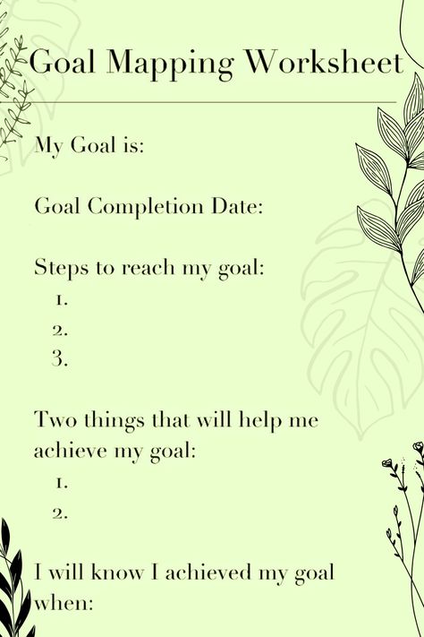 Do your goals feel scattered or hard to track? This goal mapping template gives you clarity with motivational worksheets free printables and practical tools like a goal sheet printable free. Save this pin to organize your plans with ease using goals chart ideas and life goal templates! Therapy Goals And Objectives, Goal Planning Worksheet Free Printable, Goal Mapping Template, Motivational Worksheets, Goal Sheet Printable, Goals Chart, Goal Sheets, Free Goal Printables, Goal Chart