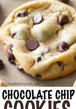 Perfect Chocolate Chip Cookies - Spend With Pennies Best Chocolate Chip Cookies Recipe, Easy Peanut Butter Cookies, Homemade Chocolate Chips, Homemade Chocolate Chip Cookies, Easy Chocolate Chip Cookies, Soft Chocolate Chip Cookies, Perfect Chocolate Chip Cookies, Easy Sugar Cookies, Chocolate Cookie Recipes