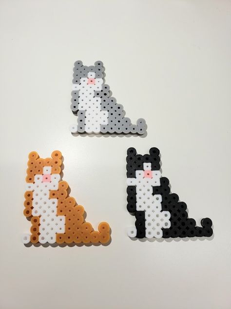 Little cat #perlerbeads #perlerGabz Tabby Cat Perler Beads, Small Cat Perler Bead Patterns, Perler Bead Patterns Cat, Modele Pixel Art, Easy Perler Bead Patterns, Pixel Beads, Pearl Beads Pattern, Easy Perler Beads Ideas, Perler Bead Templates