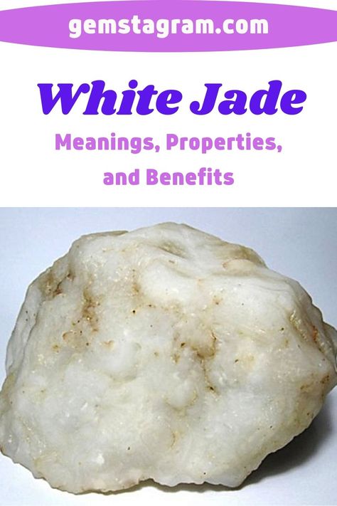 White jade is a kind of nephrite jade, which is commonly off-white, cream, or white in color. #WhiteJade #crystalstones #healingstonesandcrystals #stonesandcrystals White Jade Crystal Meaning, Jade Benefits, Jade Meaning, Gold Prospecting, Jade Crystal, Nephrite Jade, White Jade, Crystal Meanings, Crystal Stones