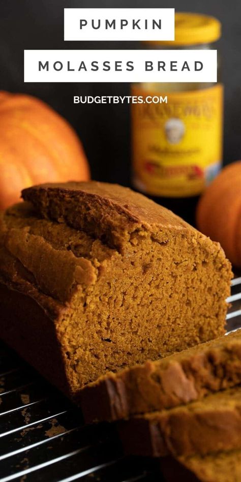 Molasses Breakfast Recipes, Molasses Bread Sweet, Molasses Pumpkin Bread, Pumpkin Molasses Bread, Butterscotch Pumpkin Bread, Molasses Loaf, Fall Breads, Pumpkin Molasses, Bread In A Can