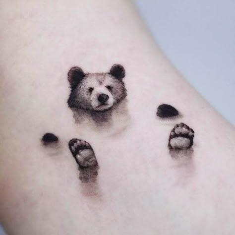 Bear And Dragon Tattoo, Funny Bear Tattoo, Mens Ocean Tattoo, Scientific Illustration Tattoo, Llama Drawing, Garter Tattoo, Bear Tattoo Designs, Stunning Tattoos, Bear Tattoos