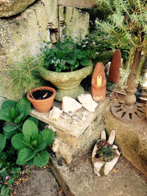 Sacred Garden Garden Altar Pagan, Backyard Altar, Garden Altar, Garden Shrine, Outdoor Altar, Witches Garden, Sacred Space Altar, Witchy Garden, Sacred Garden