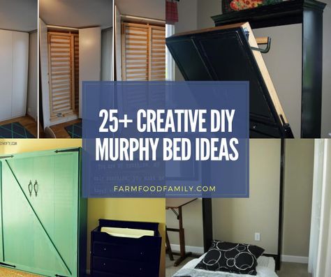 diy-murphy-bed-ideas Murphy Bed Office Combo, Diy Murphy Bed Ideas, Wall Bed Diy, Murphy Bed Office, Diy Hidden Storage Ideas, Murphy Bed Plan, Diy Murphy Bed, Murphy Bed Ideas, Murphy Bed Kits