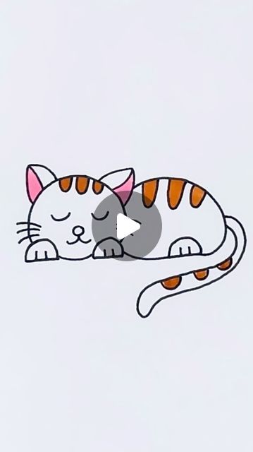 Creative Drawing for kids on Instagram: "Cute Little Cat is Finished #reels #draw #drawing #art" How To Draw Cats Video, Easy Drawing For Kids Cute, Drawing Ideas Easy Cat, Toddler Drawing Ideas, Draw Cat Easy, Easy Animal Drawings For Kids, How To Draw Cat, Easy Kids Drawings, How To Draw For Kids