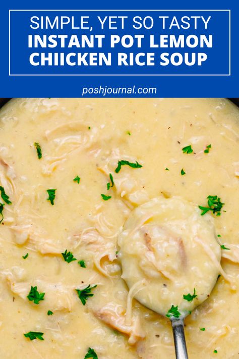 This Instant Pot Greek Chicken Lemon Rice soup is absolutely the easiest and quickest way to make the classic Greek Avgolemono soup.

It's delicious, comforting, and filling! It's the perfect soup to make on a cold day! #soup #maindish #rice #chicken #lemon #greek #avgolemono #instantpot #recipe Greek Chicken Lemon Rice Soup, Lemon Rice Soup Recipe, Instant Pot Greek Chicken, Lemon Chicken Rice Soup, Greek Lemon Soup, Greek Lemon Rice Soup, Lemon Chicken Rice, Lemon Rice Soup, Avgolemono Soup