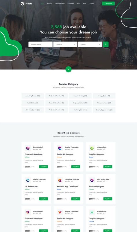 Job Portal Website HTML Template Easy Money From Home, Job Portal Website, Web Design Jobs, Portal Website, Portal Design, List Website, B2b Lead Generation, Typing Skills, Job Website