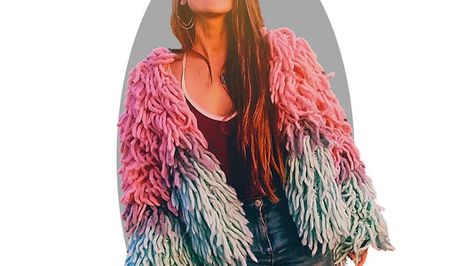 Shoulder Shag, Crochet Jacket Women, Simple Crochet Pattern, Shag Jacket, Upcycled Jackets, Crochet Jacket Pattern, Simple Crochet, Super Bulky Yarn, Crochet Simple