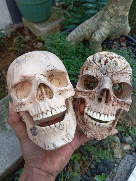 Skull Carving, Tool Bag, Carving, Wood, For Sale