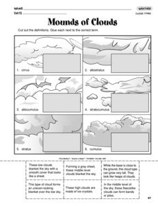 Clouds Worksheet, Clouds Types, Introduction To Fractions, Types Of Clouds, Cloud Activities, 6th Grade Worksheets, Weather Worksheets, Worksheet Kindergarten, Preschool Number Worksheets