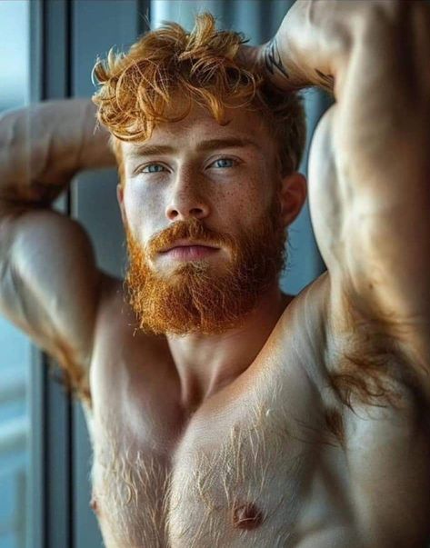 Red Bearded Men, Ginger Haired Men, Ginger Bearded Men, Handsome Redhead Men, Buff Redhead Men, Redhead Male, Red Head Men, Ginger Male, Male Portrait Painting