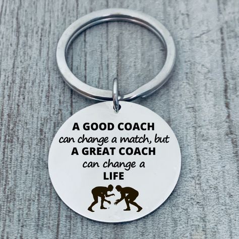 Wrestling Keychain, Wrestling Coach Gift, Personalized Coach Gifts, Girls Wrestling, Wrestling Quotes, Wrestling Gift, Wrestling Coach, Coaches Wife, Coach Keychain