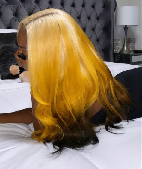 Yellow And Brown Hair, Yellow Hair Black Women, Chocolate Girls, Color Wow, Yellow Hair, Auburn Hair, Gold Hair, Cool Hair Color, Auburn