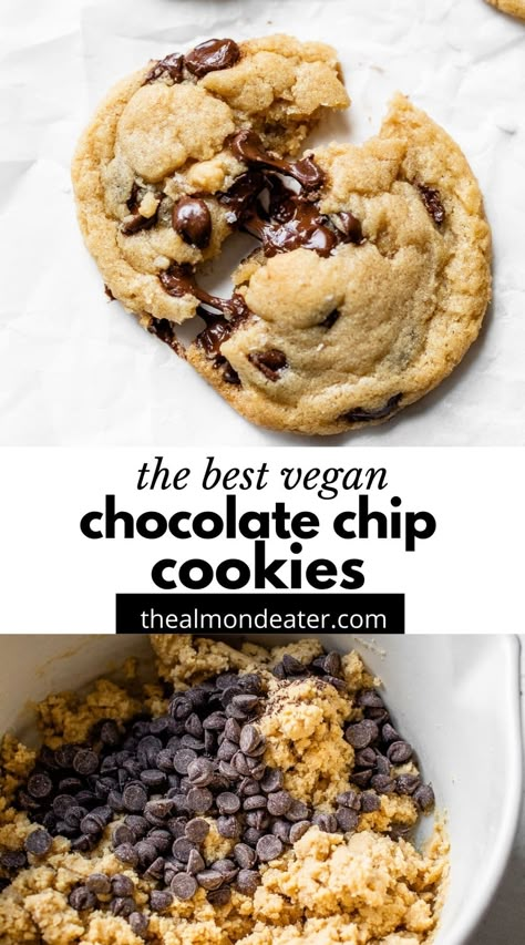 Best Vegan Chocolate Chip Cookies, Desserts Easy 3 Ingredients, Vegan Chocolate Chip Cookie Recipe, Banana Diaries, Vegan Cookie Recipes, Bake Gluten Free, Ultimate Chocolate Chip Cookie, Vegan Cookies Recipes, Vegan Cookie