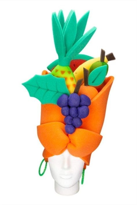 Click to shop this fruit basket hat / Carmen Miranda hat on Amazon Hats Country, Basket Hat, Bowl Hat, Foam Wigs, Crazy Hat Day, Foam Party, Hat Photo, Carmen Miranda, Hat Day