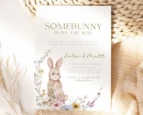 Easter Baby Shower Invitation Bunny Rabbit Baby Shower - Etsy New Zealand Easter Baby Shower, Bunny Baby Shower, Easter Baby, Rabbit Baby, Invitation Baby Shower, Baby Shower Invite, Baby Easter, Bunny Crafts, Blue Balloons