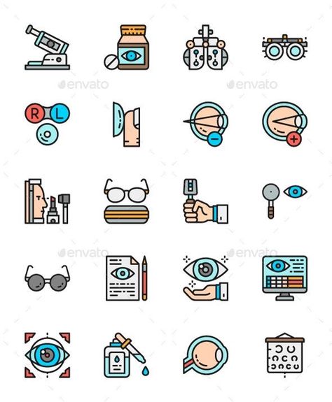 Ophthalmology Art, Eye Health Facts, Healthcare Illustration, Nervous System Anatomy, Pixel Icons, Color Icons, Health Icon, Medical Wallpaper, Eye Logo