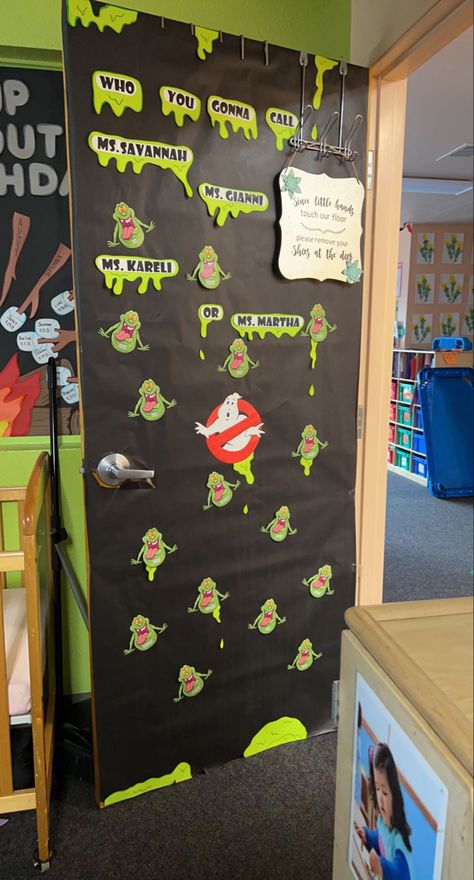 Ghostbusters Door Decorations, Daycare Decorations, Ghostbusters Halloween, Monster Door, Halloween Classroom Door, Teacher Bulletin Boards, Daycare Decor, Classroom Doors, Halloween Classroom