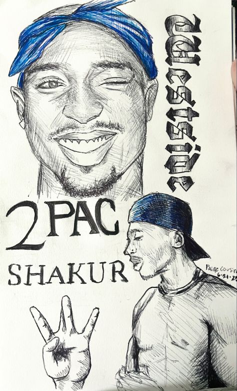 Tupac Shakur Drawing, Animal Drawings Sketches, Rapper Art, Drawing Journal, Black Photography, Art Tools Drawing, Tupac Shakur, Easy Drawings Sketches, Tupac