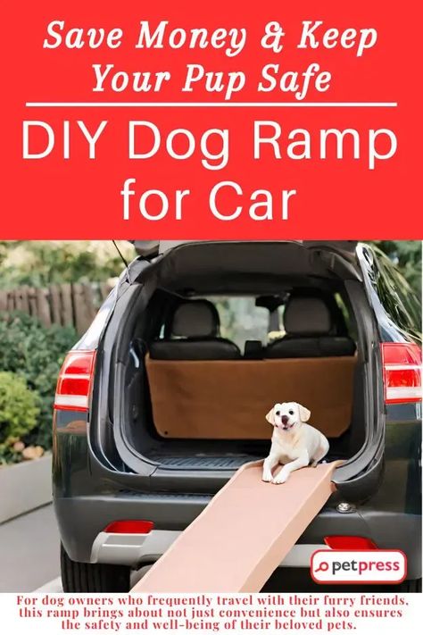 Discover how to make a DIY Dog Ramp for your car with our easy and engaging guide. Perfect for small, senior, or dogs with mobility issues, this ramp makes travel more comfortable and safer. Not only is it a cost-effective solution, but it's also a fun weekend project that any pet parent can undertake. Unleash your inner craftsman and create something personalized for your beloved pet. #DIYDogRamp 🐾🛠🚗 Diy Dog Ramp For Car, Diy Dog Ramp, Dog Ramp For Truck, Car Dog Bed, Diy Car Ramps, Dog Ramp For Car, Pet Ramp, Car Ramps, Inside Car