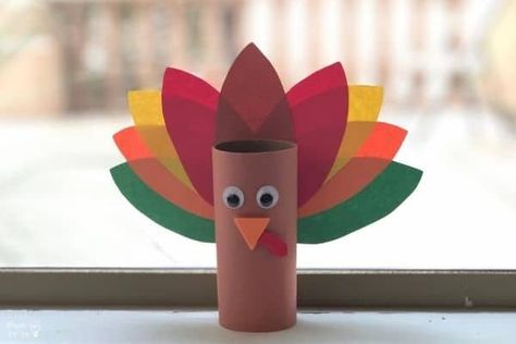 Thanksgiving Toilet Paper Roll Turkey Craft Toilet Paper Turkey, Toilet Paper Roll Turkey, Paper Turkey, Thanksgiving Turkey Craft, Thanksgiving Paper, Rolled Paper Art, Construction Paper Crafts, Acorn Crafts, Thanksgiving Craft