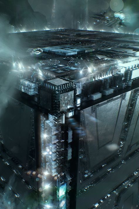 Sci Fi Spaceship, Tech Wallpaper, Future Cities, Sci Fi City, 3d Elements, Scifi Fantasy Art, Sci Fi Environment, Games Design, Landscape Concept