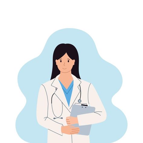 A woman doctor with a tablet and a stethoscope, an image on a blue background. A doctor in a medical uniform. Cartoon style. Family doctor. Medical worker, paramedic. Woman Doctor, Family Doctor, Family Doctors, Medical Uniforms, Female Doctor, Cityscape Photos, Logo Banners, Cartoon Images, Heart With Arrow