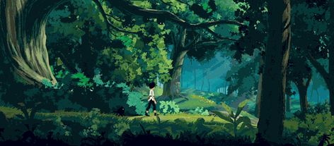 Animated GIF - Find & Share on GIPHY Forest Gif Animation, Walking Through Forest Illustration, Pc Wallpaper Anime Gif Nature, Notion Background Gif, Nature Anime Gif, Forest Banner Gif, Forest Gif, Green Nature Wallpaper, Gif Wallpaper