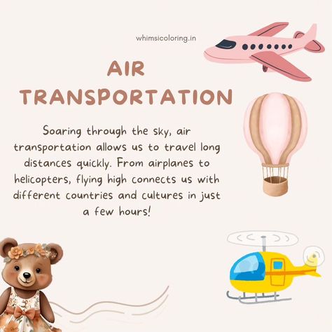 Are your little ones curious about how we move on land, sea, and air? Let's take them on an adventure by learning about various fun and educational modes of transportation! Find all the answers with Whimsi’s transportation-themed worksheets! From cars to airplanes, each worksheet is designed to sharpen your child's knowledge and creativity. Why Learn About Transportation? Learning about transportation helps children understand how we move goods and people, the importance of each mode, and ... Land Transportation Worksheet, Transportation Worksheet, Childcare Activities, Land And Sea, Mode Of Transport, Learning Through Play, School Art, Color Activities, Worksheets For Kids