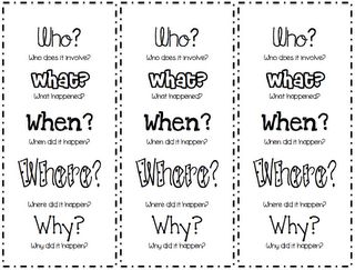 FREE LANGUAGE ARTS LESSON - “5 W’s Bookmark” - Go to The Best of Teacher Entrepreneurs for this and hundreds of free lessons.  http://thebestofteacherentrepreneurs.blogspot.com/2012/11/free-language-arts-lesson-5-ws-bookmark.html Fun Classroom Activities, 2nd Grade Ela, Teaching Language Arts, Language Arts Lessons, 3rd Grade Reading, Teaching Ela, 2nd Grade Reading, Readers Workshop, Reading Workshop