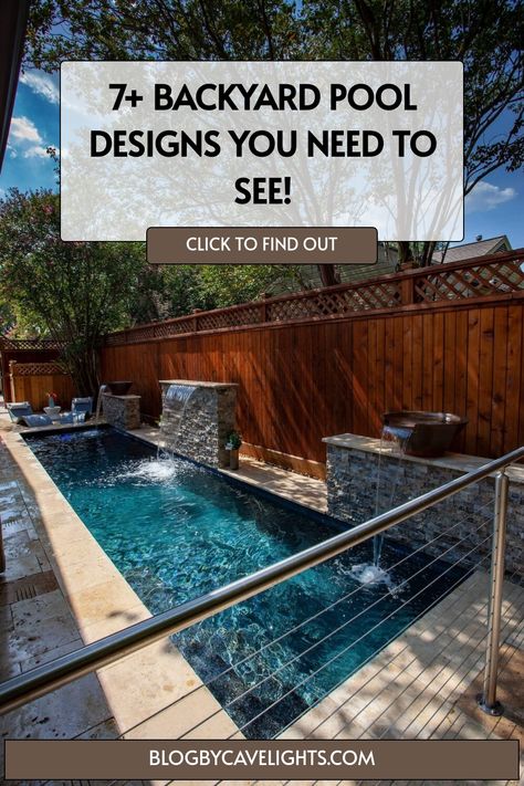 7 backyard pool designs Pool Color Ideas, Pool Pavilion Ideas, Swimming Pools Backyard Landscape, Backyard Pool House, Insane Pools, Garden Pool Design, Backyard Pool Ideas, Contemporary Backyard, Rustic Pergola