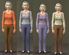 TS2 | Autumn Casuals for Elder Women #mollypup Sims 2 Elder Clothes, Comfy Autumn Outfits, Ts2 Cc, Autumn Outfits, Cut And Paste, Maxis Match, Sims 2, Best Games, Casual Fall