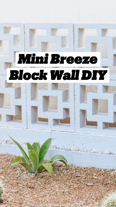 Breeze Block Half Wall, Cinder Block Furniture, Breeze Block Wall, Mobile Home Exteriors, Outdoor Vases, Florida Garden, Cinder Block Walls, Pony Wall, Cinder Blocks