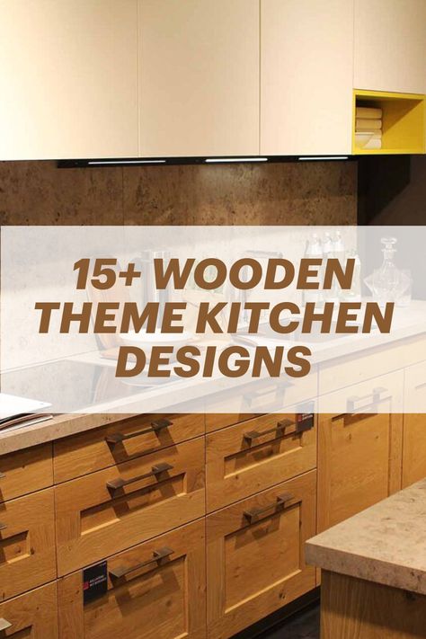 15+ Beautiful Kitchen Design Ideas, Wooden themed kitchen with a rustic finish, elegant designs, cabinets shutters and islands #homedecor #Design #kitchen #interior #wooden Wooden Modular Kitchen, Teak Cabinets Kitchen, Kitchen Interior Wooden, Kitchen Cabinets Indian Style, Indian Kitchen Interior, Kitchens Rustic, Wooden Kitchens, Luxury Kitchen Decor, Rustic Kitchens