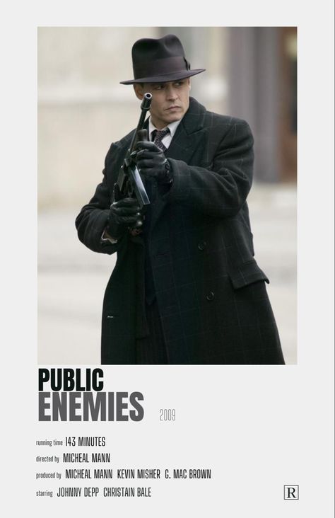 Public Enemies Poster, Mafia Movies To Watch, Public Enemies Johnny Depp, Johnny Depp Poster, Blow Movie, Mafia Movies, Public Enemies, Gangster Films, Classic Films Posters