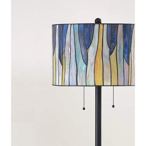 Barossa Tiffany Multi-colored Art Glass/ Metal Floor Lamp - On Sale - Bed Bath & Beyond - 14636979 L'art Du Vitrail, Stained Glass Light, Tiffany Lamp, Metal Floor Lamp, Glass Floor Lamp, Tiffany Glass, Stained Glass Lamps, Metal Floor, Stained Glass Crafts