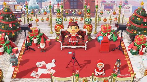 Acnh Christmas Toy Shop, Acnh Christmas Interior, Christmas Acnh Ideas, Acnh Santas Workshop Ideas, Acnh Christmas Entrance, Acnh Christmas Tree Farm, Acnh Christmas Market, Acnh Christmas Ideas, Animal Crossing Christmas Ideas