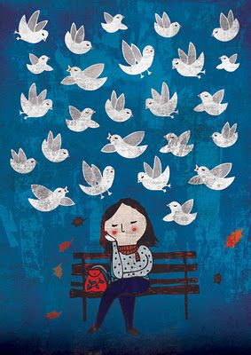 . Illustration Mignonne, Wonder Art, 카드 디자인, Animal Illustrations, Art And Illustration, Illustration Girl, Bird Illustration, Childrens Illustrations, Children Illustration