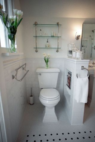 The new toilet area. Photo: Jackson Remodeling Masterbath Ideas, Ensuite Ideas, Brain Storm, Bath Shelf, Beach Bathroom, Bathing Beauty, Small Toilet, Toilet Wall, Classic Bathroom