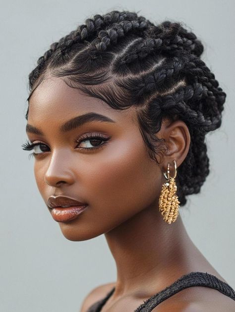 Creative Short Hair Braid Styles for 2024 Unique Braid Styles, Short African Hairstyles, Short Hair Braid Styles, Different Braid Styles, Best Short Hair, Crown Braids, Romantic Essence, Side Braids, Hairstyle For Chubby Face