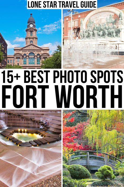 Looking for the best Fort Worth photography locations? From instagrammable restaurants to beautiful parks, we've rounded them up here!  fort worth photo spots | ft worth photo spots | instagrammable fort worth | photography locations in ft worth texas | photography locations in fort worth | texas photography | fort worth photo locations | photo ideas in ft worth | engagement photo locations in ft worth | best places to visit in fort worth | fort worth photography guide | ft worth photo guide Fort Worth Vacation, Senior Pictures Fort Worth Texas, Fort Worth Engagement Photo Locations, Sundance Square Fort Worth Photography, Texas Photoshoot Locations, Fort Worth Senior Pictures, Dallas Senior Pictures Locations, Fort Worth Stockyards Photography, Fort Worth Stockyards Senior Pictures