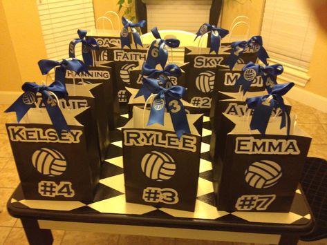 Volleyball Treat Bags & Ribbons Volleyball Swag Bags, Volleyball Fire Up Bags, Volleyball Game Snack Ideas, Volleyball Treat Bags Ideas, Volleyball Goody Bag Ideas For Players, Volleyball Spirit Bags, Volleyball Goodie Bag Ideas Team Gifts, Volleyball Goodie Bags, Volleyball Team Gifts Diy Goodie Bags