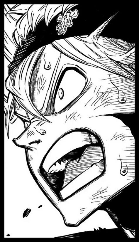 Asta Black Clover Manga Panel, Asta Black And White, Asta Manga Panel, Asta Black Clover Drawing, Asta Drawings, Black Clover Sketch, Black Clover Manga Panels, Asta Drawing, Black Clover Drawing