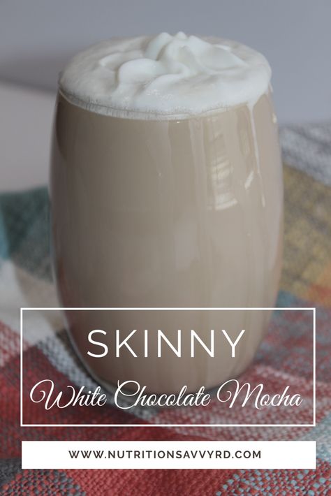 This low-calorie version of Starbuck's White Chocolate Mocha will be your go-to coffee every morning! #fit #fitnessmotivation #healthy #coffee #nutrition #dietitian #fitlife #diet #weightloss #lowcalorie Toasted White Chocolate Mocha, Mocha Frappe Recipe, Iced White Chocolate Mocha, White Chocolate Syrup, Iced White Mocha, Homemade Coffee Creamer, Frappe Recipe, Mocha Frappuccino, Mocha Recipe